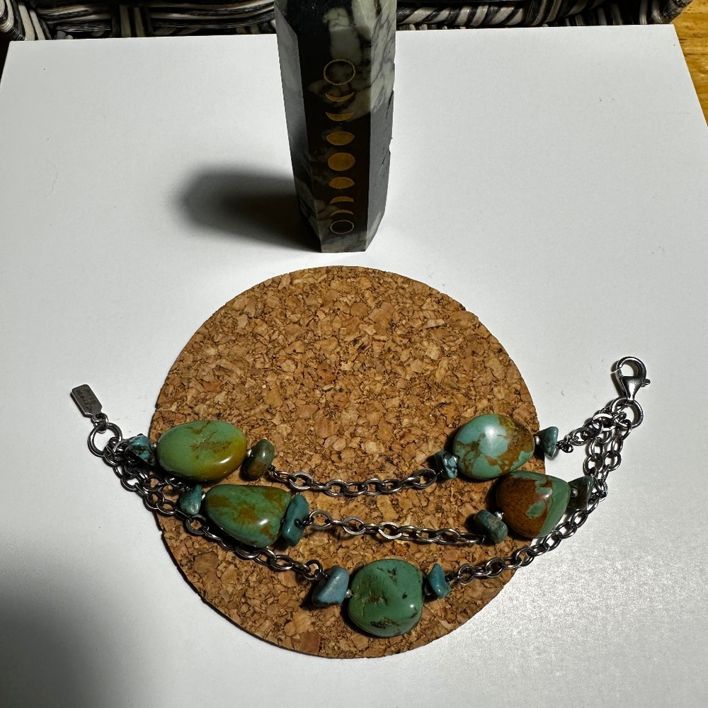 Turquoise and sterling silver bracelet
